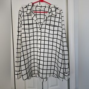 Women's Black and White Checkered Shirt